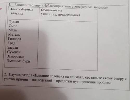 нужно сдать сегодня по географии. 1. Заполнить таблицу и 2. вопрос нужно. Заранее .