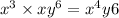 x {}^{3} \times xy {}^{6} = x {}^{4} y6