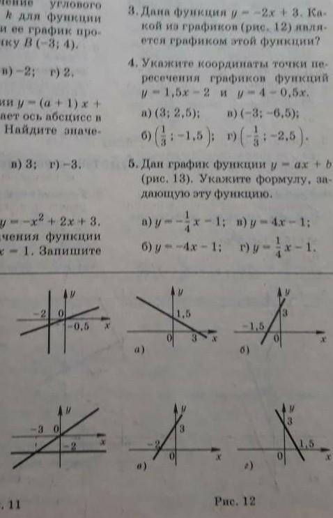 Дана функция -2x + 3 какой из графиков является графиком этой функции