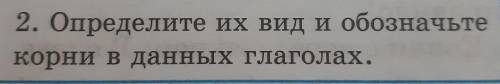 2. Определите их вид и обозначьте корни в данных глаголах.