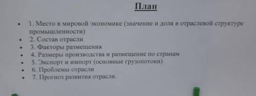 Нужно ответить по плану про Лесную промышленность