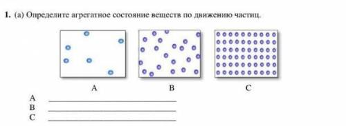 Определите агретное состояние веществ по движению частиц