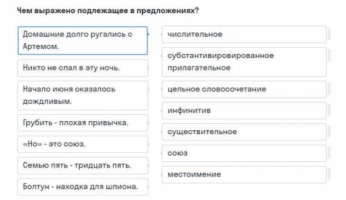 Чем выражено подлежащее в предложениях?