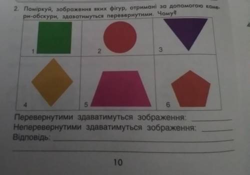 Поміркуй,зображення яких фігур,отримані за до камери-обскури,здаватимуться перевернутими.Чому !