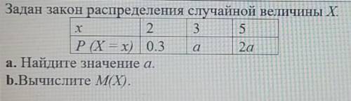 Задан закон распределения случайной величины X