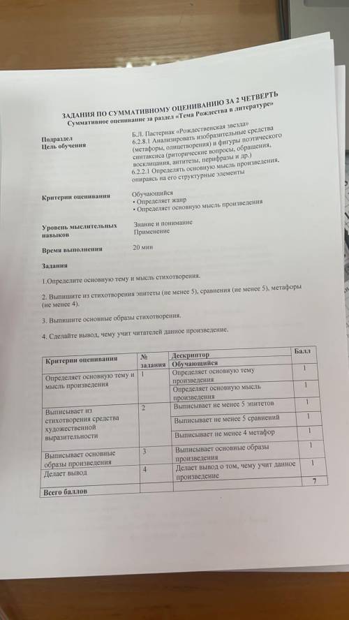 СОР Определите основную тему и мысль стихотворения. 2. Выпишите из стихотворения эпитеты (не менее