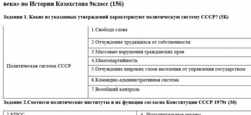 Какие из утверждении характеризуют политическую систему СССР