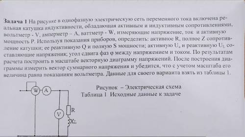 На рисунке в однофазную электрическую сеть переменного тока включена реальная катушка индуктивности,