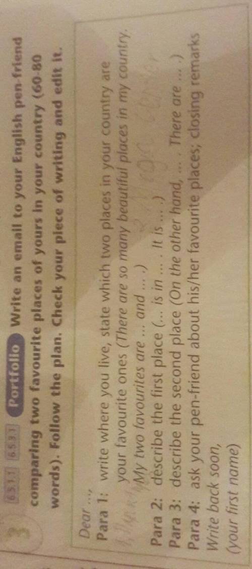 Writing (on email comparing two places) 651 6533 Portfolio Write an email to your English pen-friend