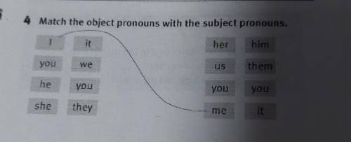 4 Match the object pronouns with the subject pronouns.