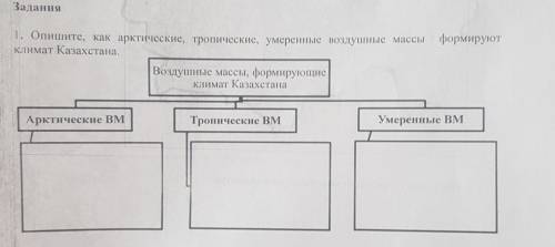 формируют 1. Опишите, как арктические, тропические, умеренные воздушные массы климат Казахстана, Воз