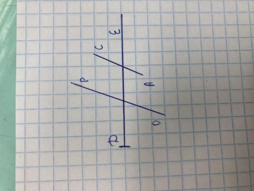 отметьте точки A и C и проведите прямую AC .начертите луч ДЕ пересекающию прямую AC и отрезок OP не