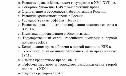 «История отечественного государства и права» вопросы к зачету