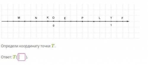 Определи координату точки T.