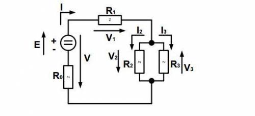 Дано: R0=0,4ОМ;R1=6Ом;R2=8Ом;R3=2Ом;I3=4 Определить: U