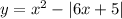 y = {x}^{2} - |6x + 5|