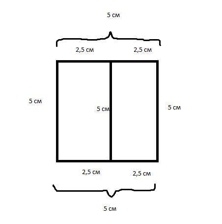 95. Квадрат, периметр якого 20 см, розрізали на два однакові прямокутники. На скільки сантиметрів пе