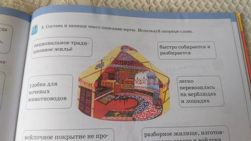 Составь запиши текст описание юрты