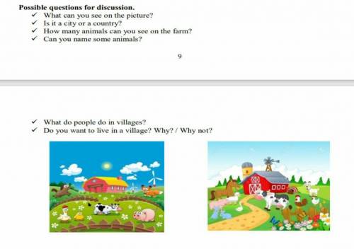 Pupils read the text about countryside and answer the questions.My name is Peter. I live in the coun