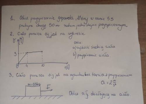 Proszę pomoc z zadaniami z fizyki. Pierwsza liceum.