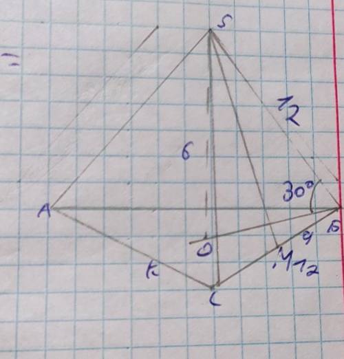 Сторони основ правильної зрізаної трикутної піраміди дорівнює 12 і 18 см а бічна грань поставлена до