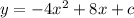 y = -4x^2 + 8x + c