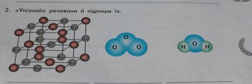 2. «Упізнай» речовини й підпиши їх.