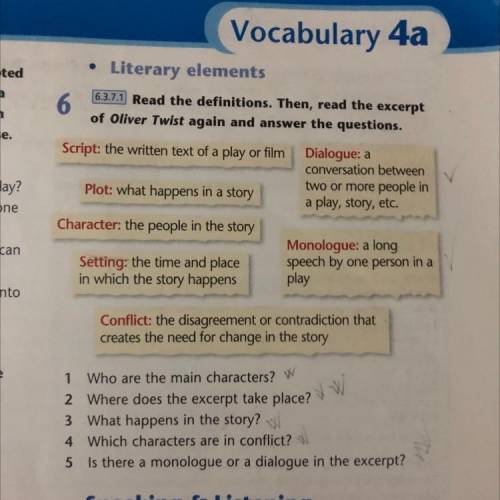 6 6371 Read the definitions. Then, read the excerpt of Oliver Twist again and answer the questions.