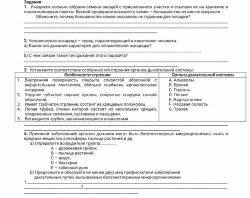 Задания 1. Учащиеся осенью собрали семена овощей с пришкольного участка и ссыпали их на хранен ие в