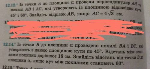 2 задачі розписати і малюнок, №12.12 і №12.14 ( на фото )