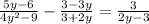 \frac{5y - 6}{4y {}^{2} - 9 } - \frac{3 - 3y}{3 + 2y} = \frac{3}{2y - 3}