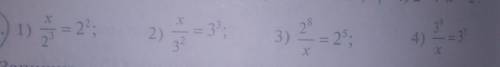 Решите уравнение174. 1) x/2^3=2^2; 2) x/3^2=3^3; 3) 2^8/x=2^5; 4) 3^9/x=3^7