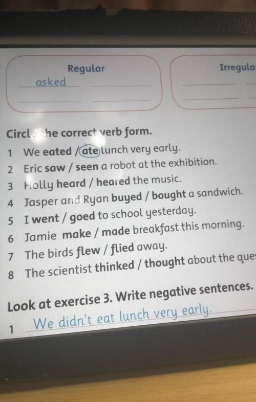 3.circle the correct verb form