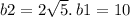 b2 = 2 \sqrt{5 }. \: b1 = 10