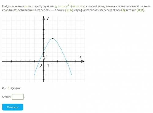 Найди значение a по графику функции (ФОТО)