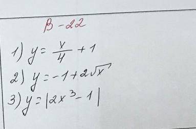 Побудувати графік функцій за до таблиць. 22-вариант, 1-3 задания, дайте ответ хотя-бы на одну функци