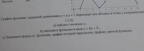 График функций заданной уравнением у=а х+1 пересекает ось абсцисс в точке с координатами даю 30б