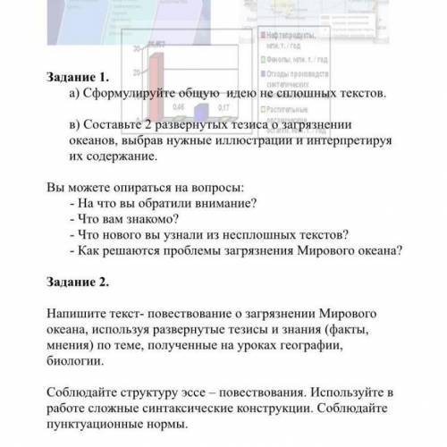 Напишите текст-повествование о загрязнении Мирового океана, используя развёрнутые тезиисы и знания п