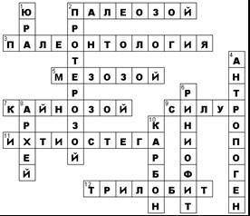 Составить кроссворд « Развитие жизни на Земле» 5 класс