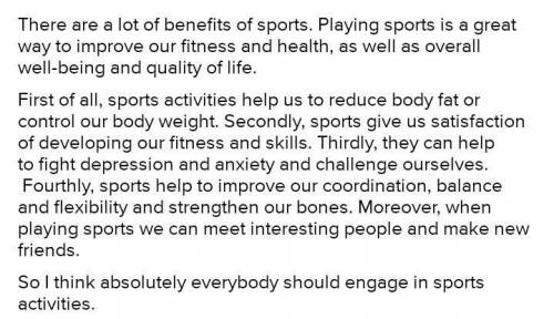 Giving advice on the benefits of sport