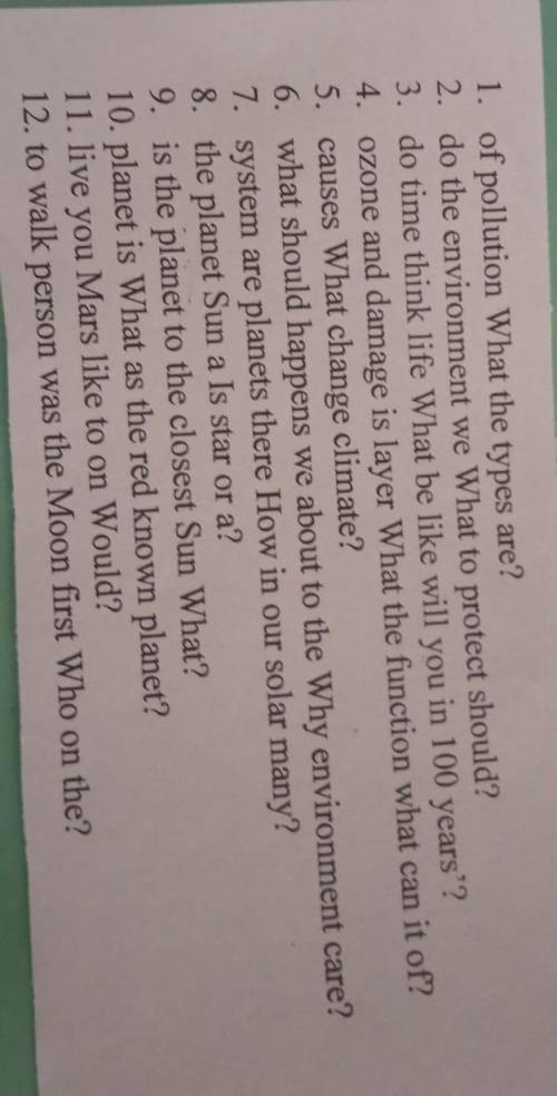 1. of pollution What the types are? 2. do the environment we What to protect should? 3. do time thin