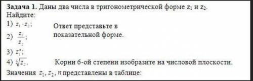 Действия над комплексными числами в тригонометрической показательной формах n = 10