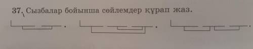 37. Сызбалар бойынша сөйлемдер құрап жаз.