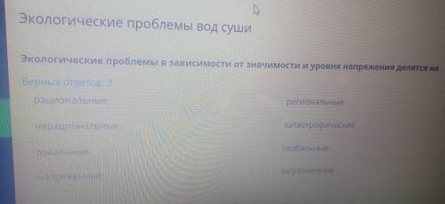 Экологические проблемы в зависимости от значимости и уровня напряжения делятся на рациональные регио