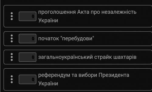 Встановіть послідовність подій