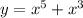 y = x {}^{5} + x {}^{3}