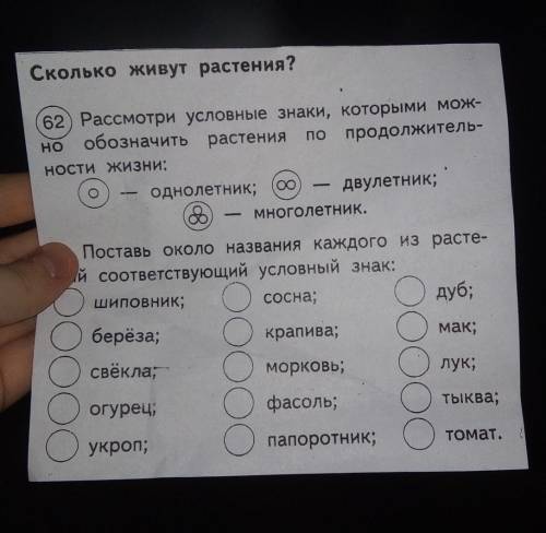 Сколько живут растения? но 62) Рассмотри условные знаки, которыми мои обозначить растения по продолж