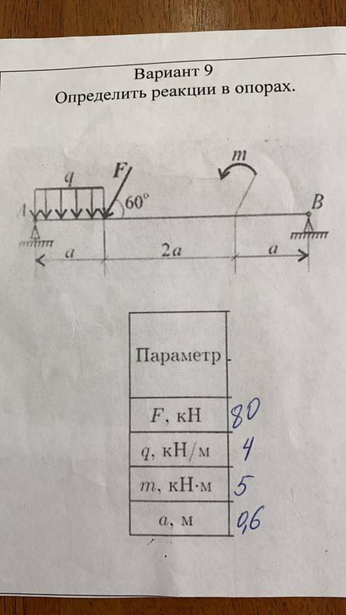 , нужно определить реакции