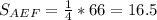 S_{AEF} = \frac{1}{4} * 66 = 16.5