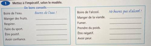 Mettez à l'impératif, selon le modèle.